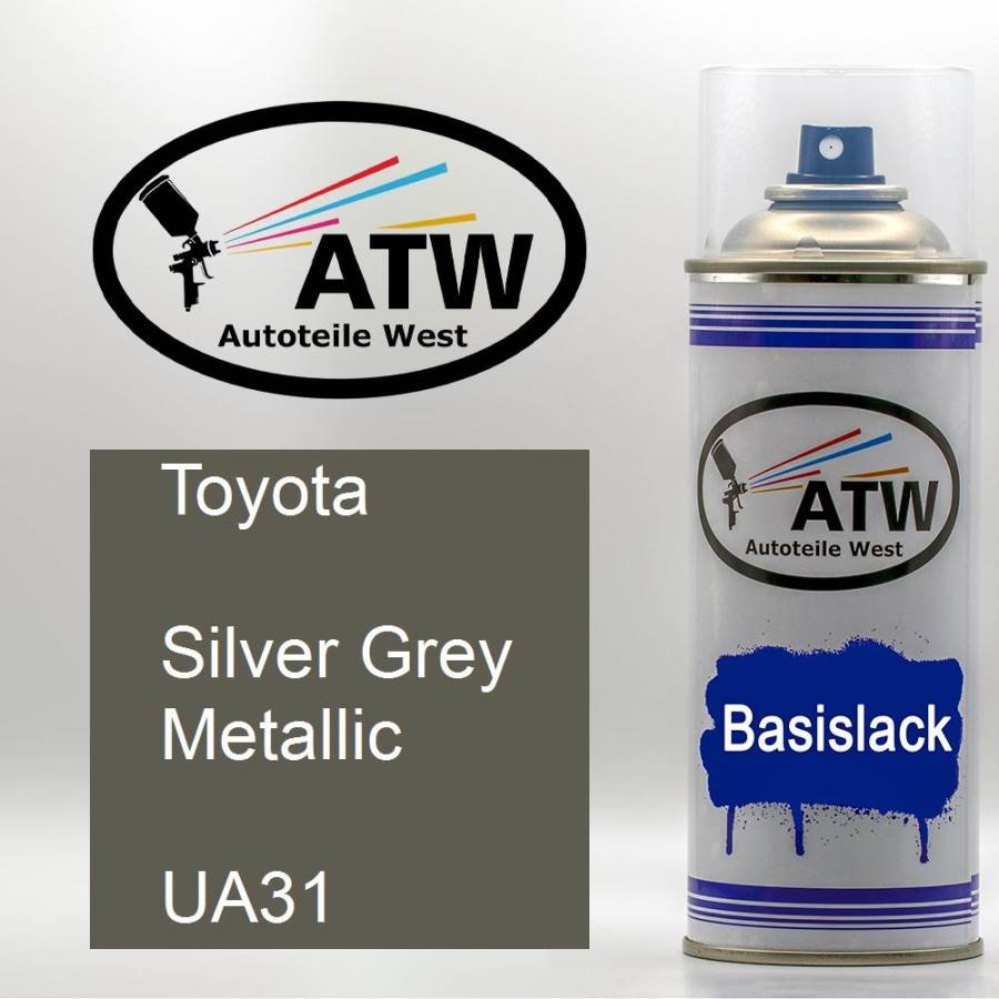 Toyota, Silver Grey Metallic, UA31: 400ml Sprühdose, von ATW Autoteile West.